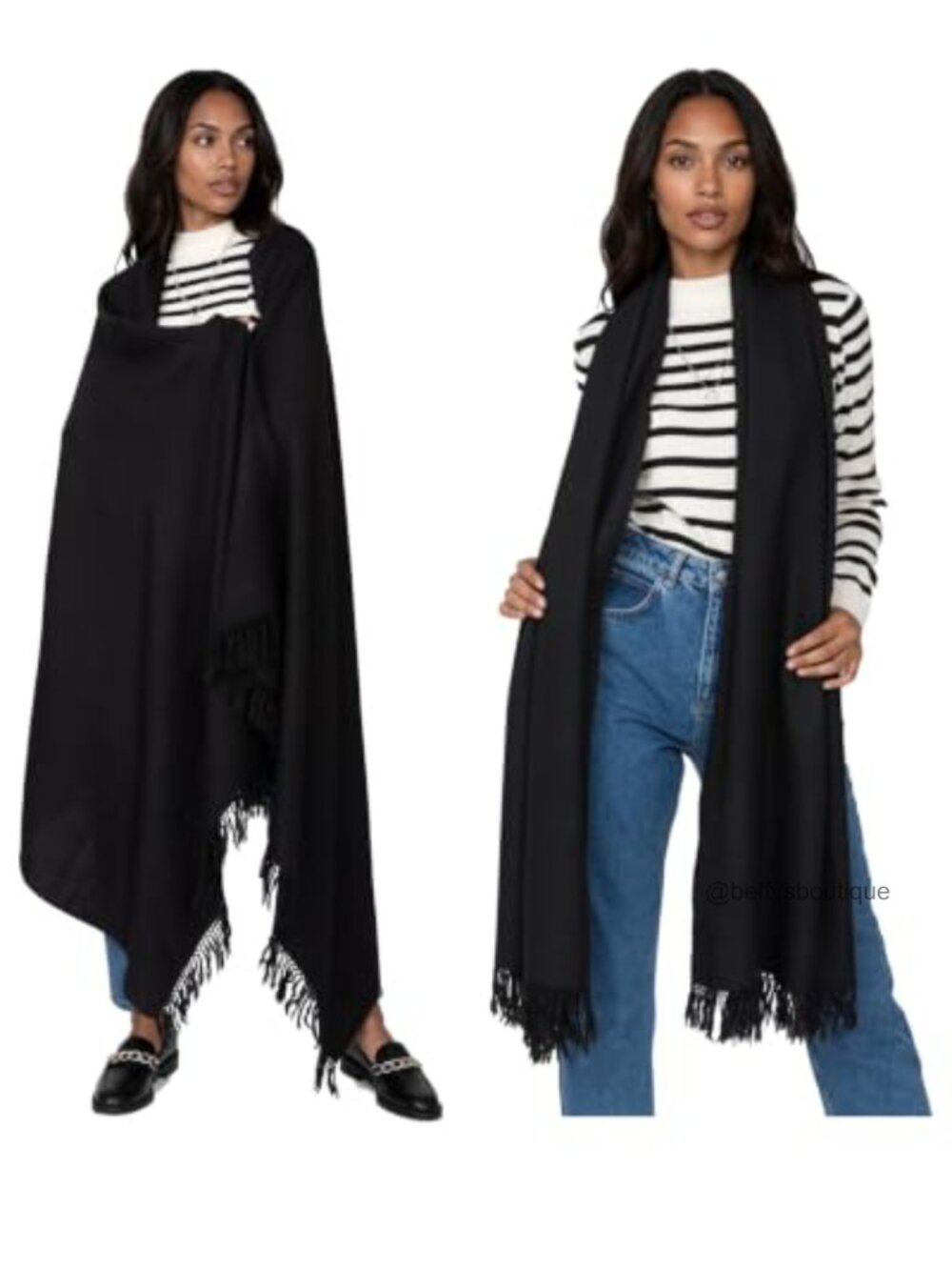 Merino Wool Oversized Travel Shawl Wrap Pashmina for Women